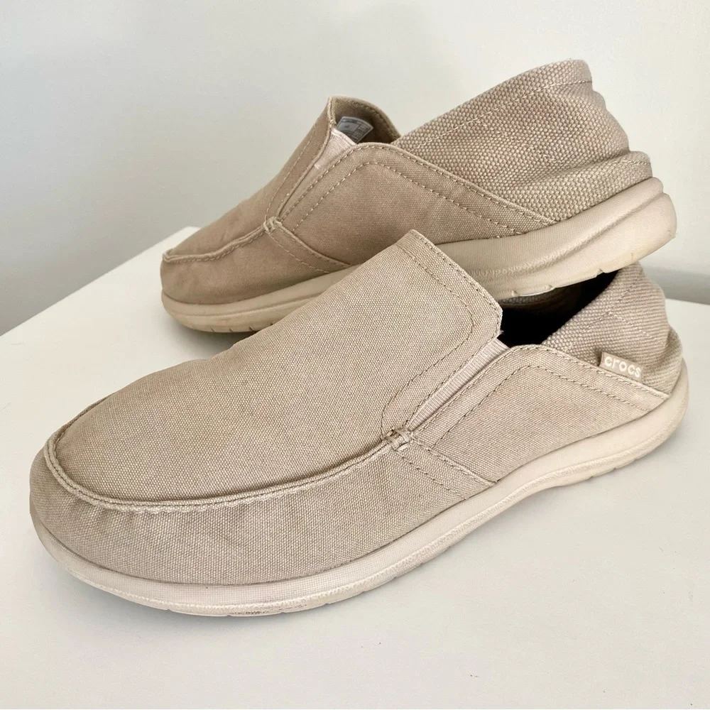 CROCS Men's Beige Tan Slip-On Loafers